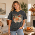 Pumpkin Patch Kind of Girl T-Shirt — Fall Floral Pumpkin Tee