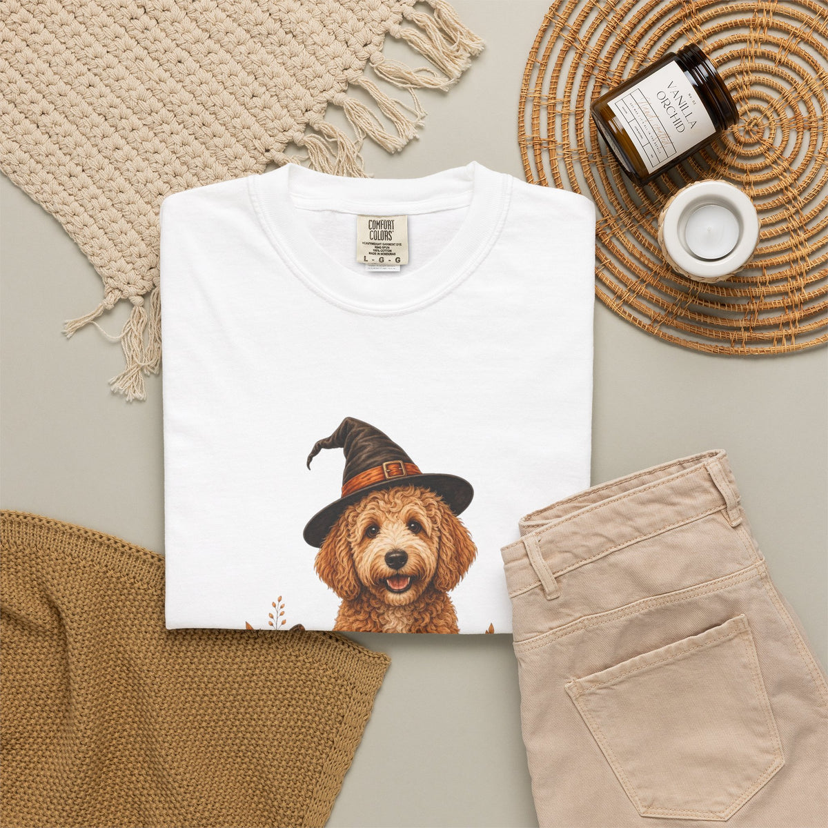 Dog Halloween T-Shirt —  Dog Witch Tee Halloween
