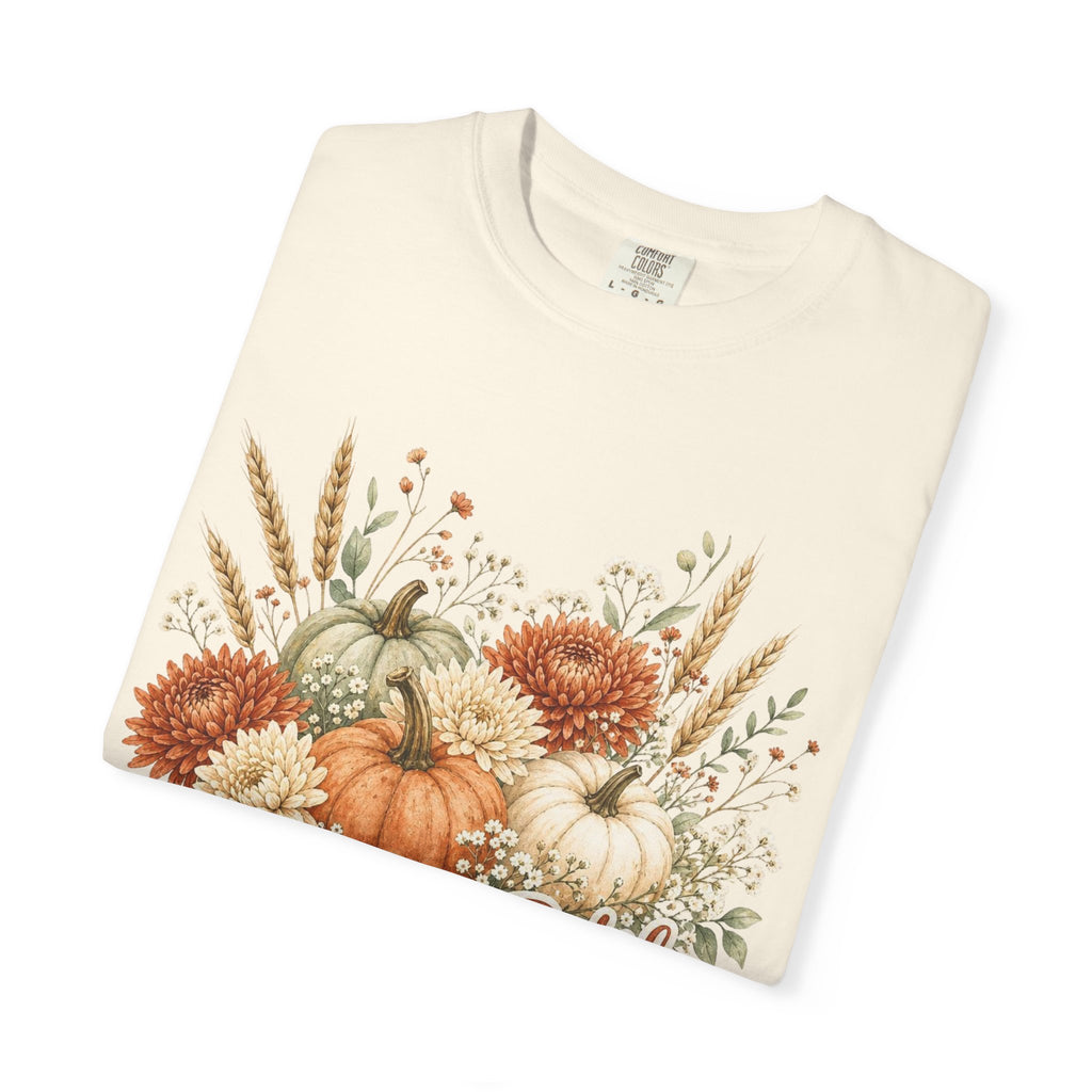 Pumpkin Patch Kind of Girl T-Shirt — Fall Floral Pumpkin Tee