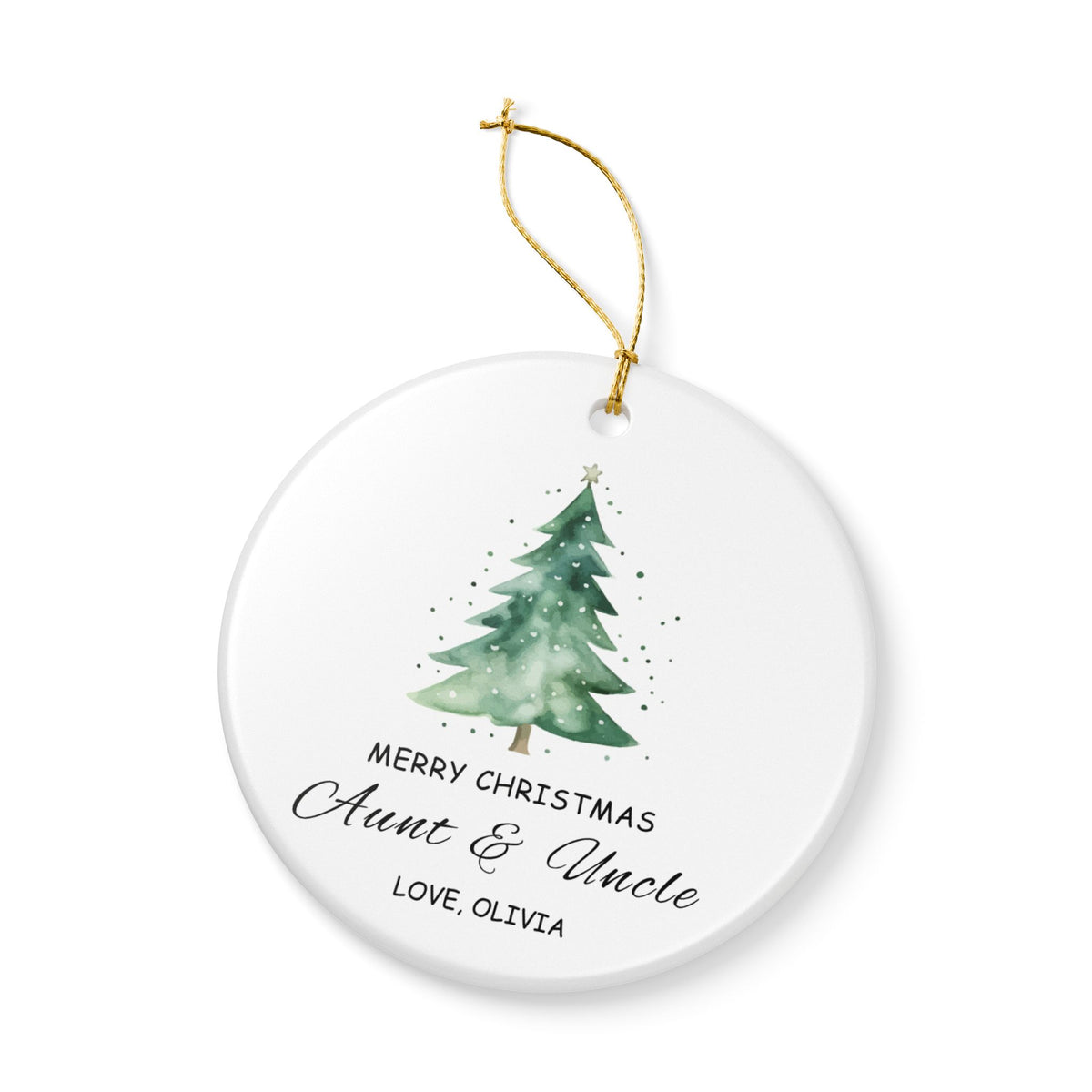 Personalized Auntie & Uncle Christmas Ornament | Custom Name Gift From Niece or Nephew