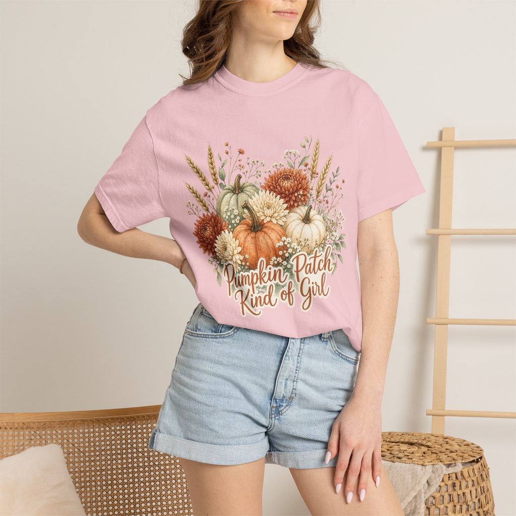 Pumpkin Patch Kind of Girl T-Shirt — Fall Floral Pumpkin Tee