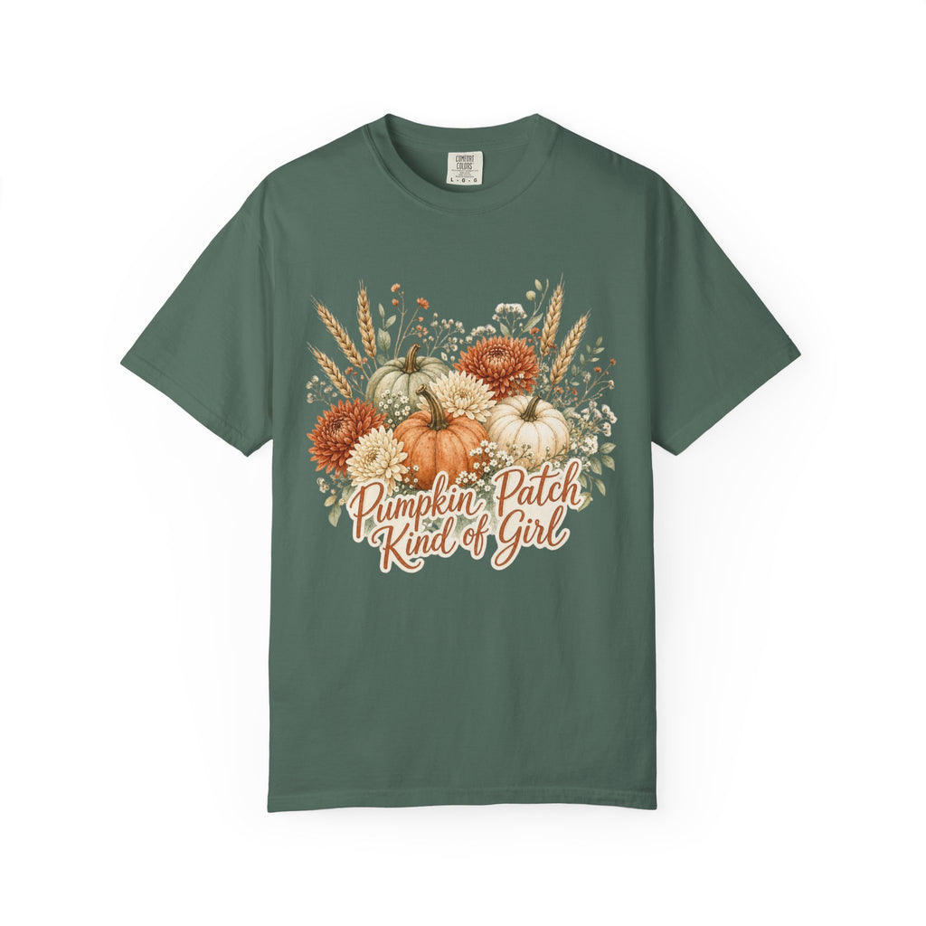 Pumpkin Patch Kind of Girl T-Shirt — Fall Floral Pumpkin Tee