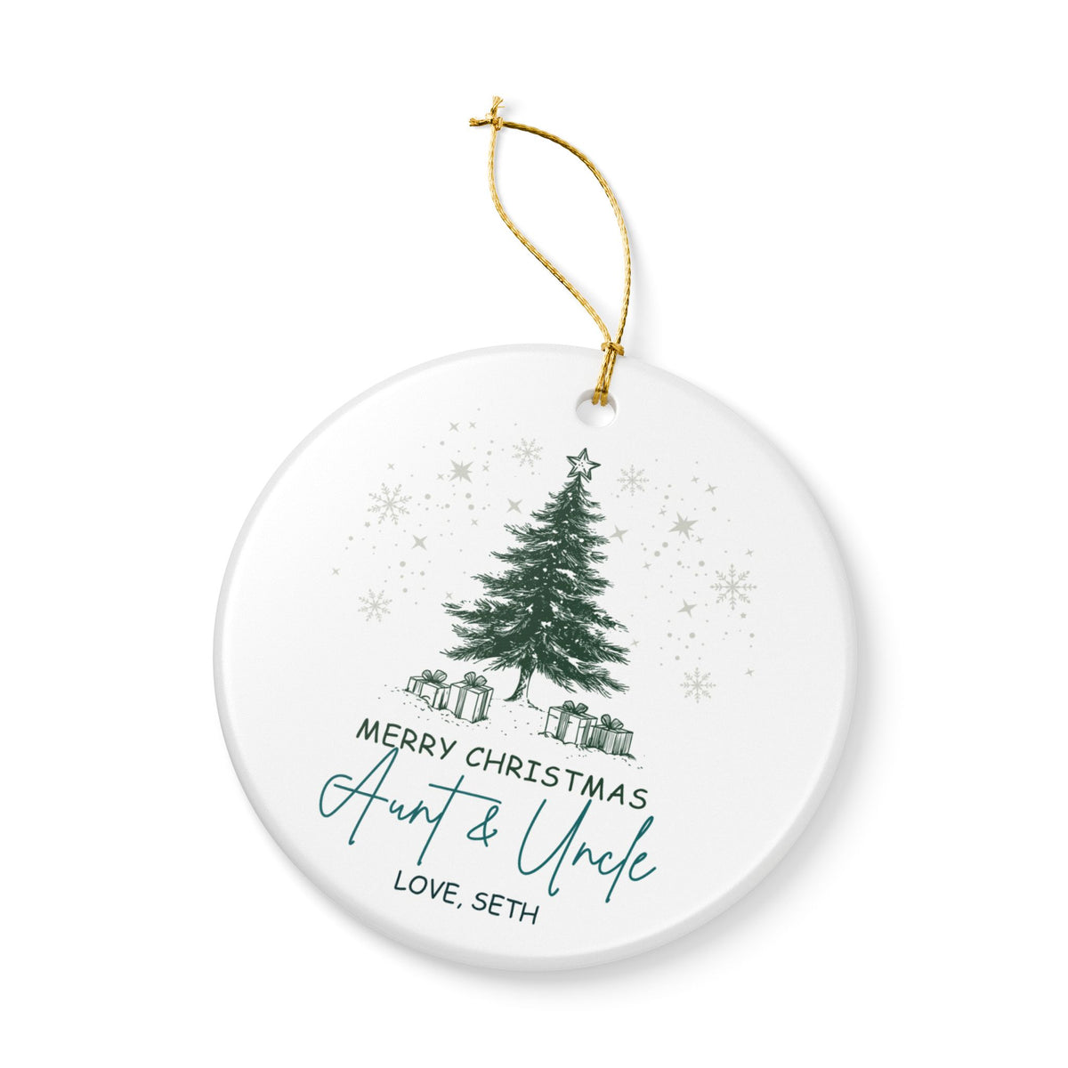 Personalized Auntie & Uncle Christmas Ornament | Custom Name Gift From Niece or Nephew