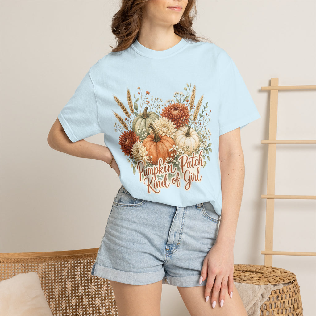 Pumpkin Patch Kind of Girl T-Shirt — Fall Floral Pumpkin Tee