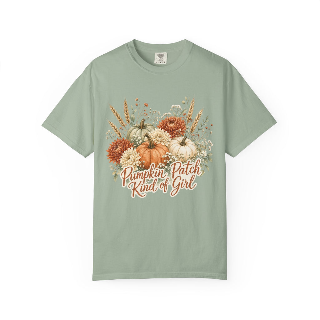 Pumpkin Patch Kind of Girl T-Shirt — Fall Floral Pumpkin Tee