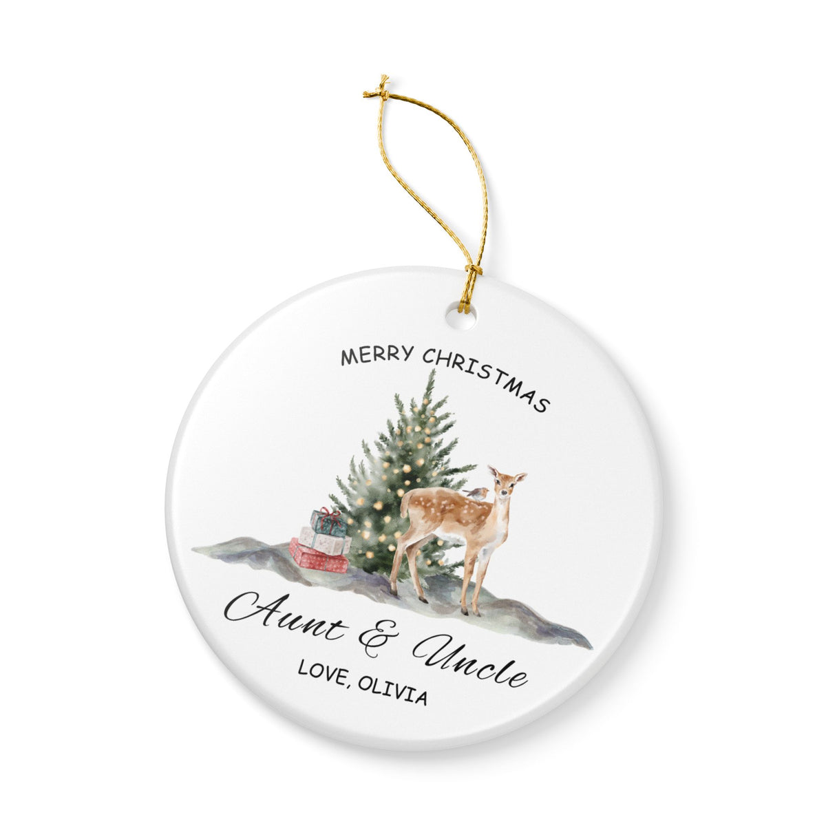 Copy of Personalized Auntie & Uncle Christmas Ornament | Custom Name Gift From Niece or Nephew