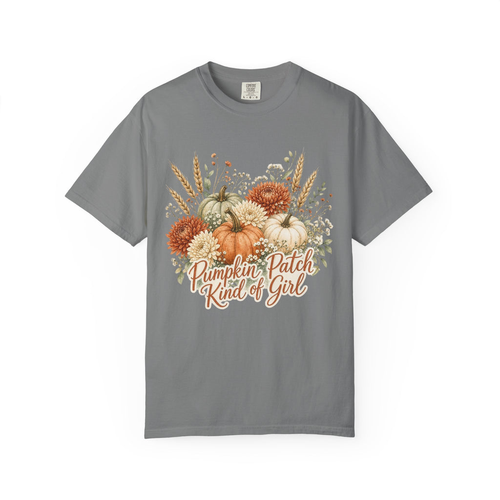 Pumpkin Patch Kind of Girl T-Shirt — Fall Floral Pumpkin Tee