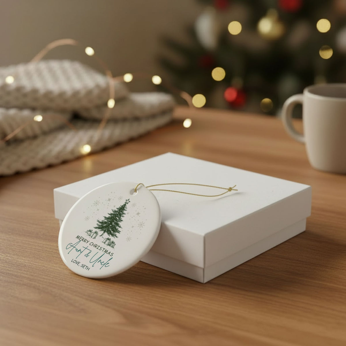 Personalized Auntie & Uncle Christmas Ornament | Custom Name Gift From Niece or Nephew