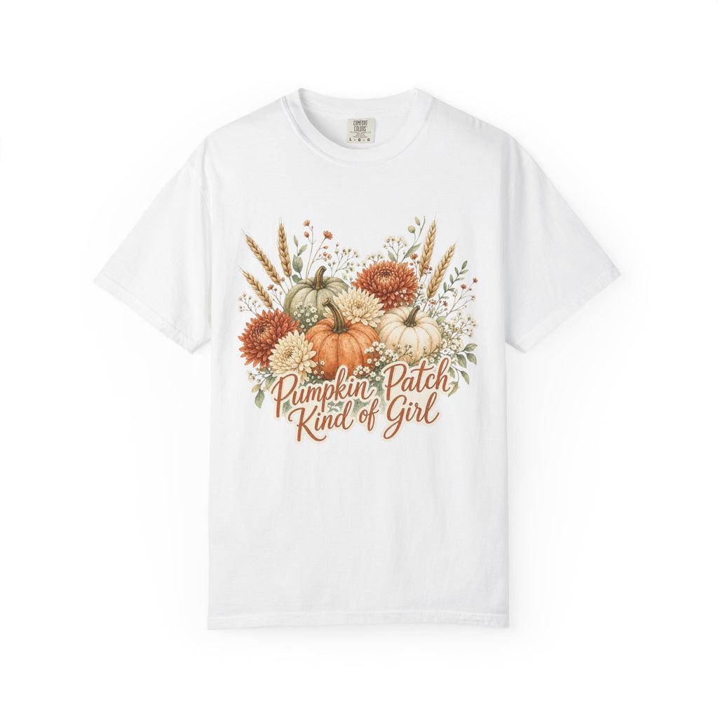 Pumpkin Patch Kind of Girl T-Shirt — Fall Floral Pumpkin Tee