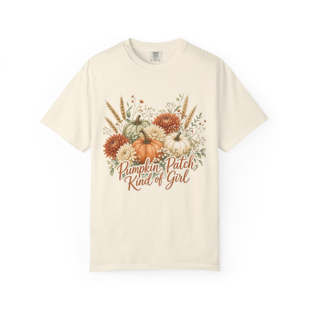 Pumpkin Patch Kind of Girl T-Shirt — Fall Floral Pumpkin Tee