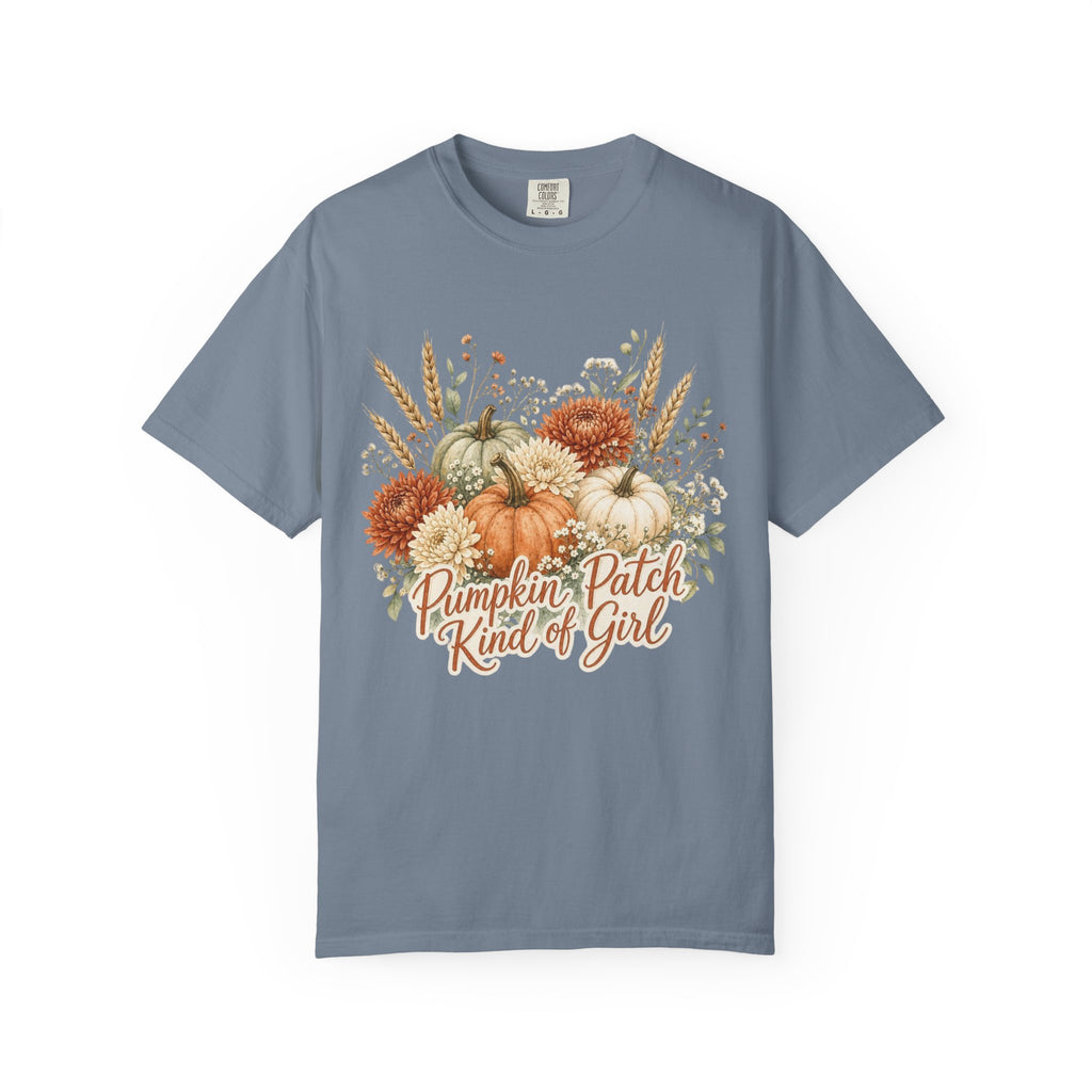 Pumpkin Patch Kind of Girl T-Shirt — Fall Floral Pumpkin Tee