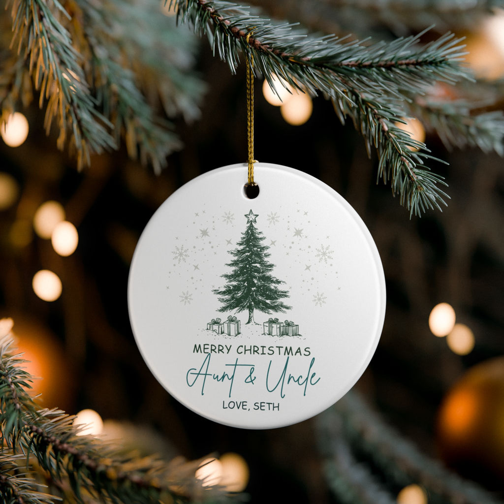 Personalized Auntie & Uncle Christmas Ornament | Custom Name Gift From Niece or Nephew