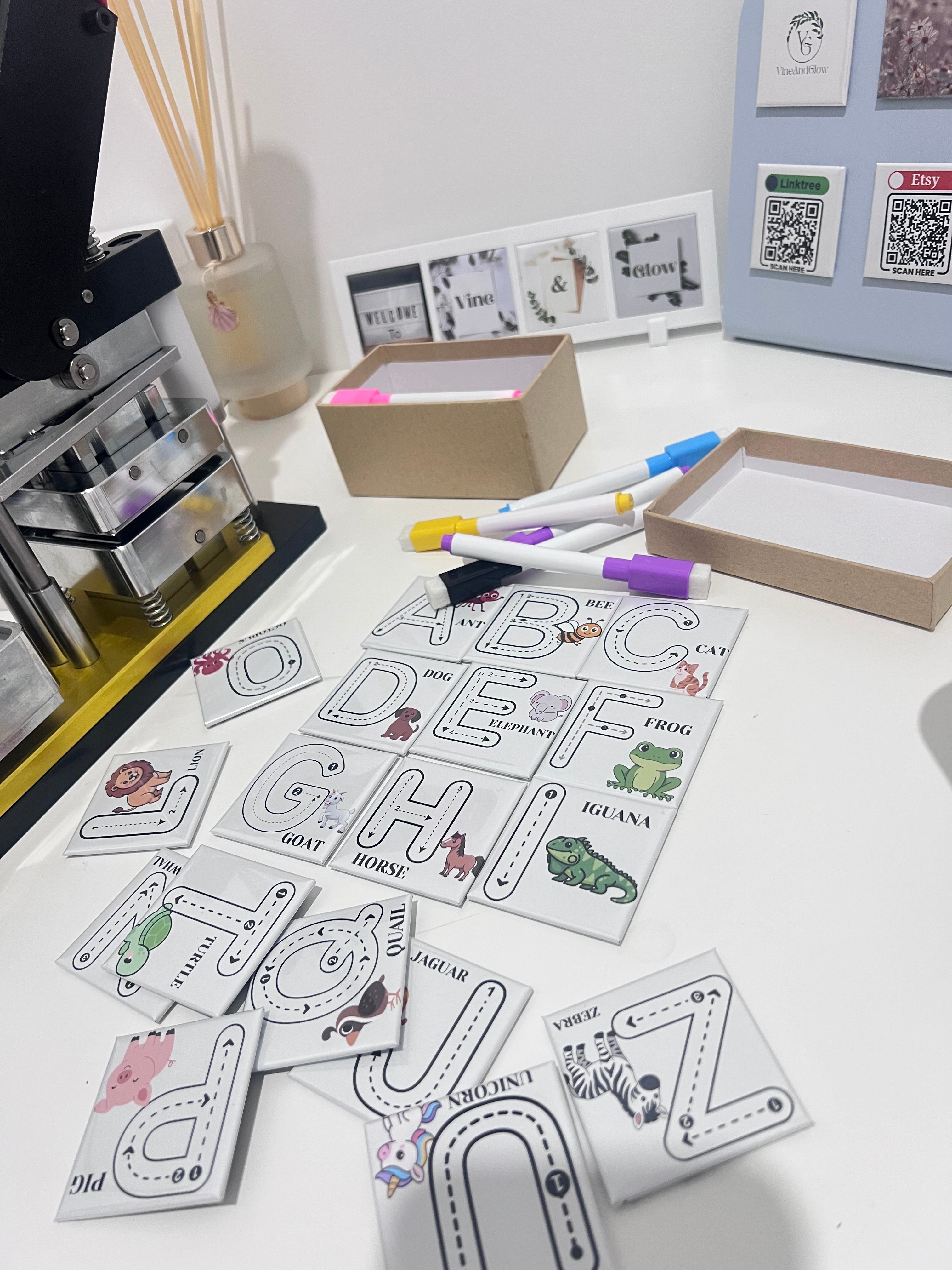 Kids Alphabet Tracing Photo Magnet – Colors & Dry-Erase Marker