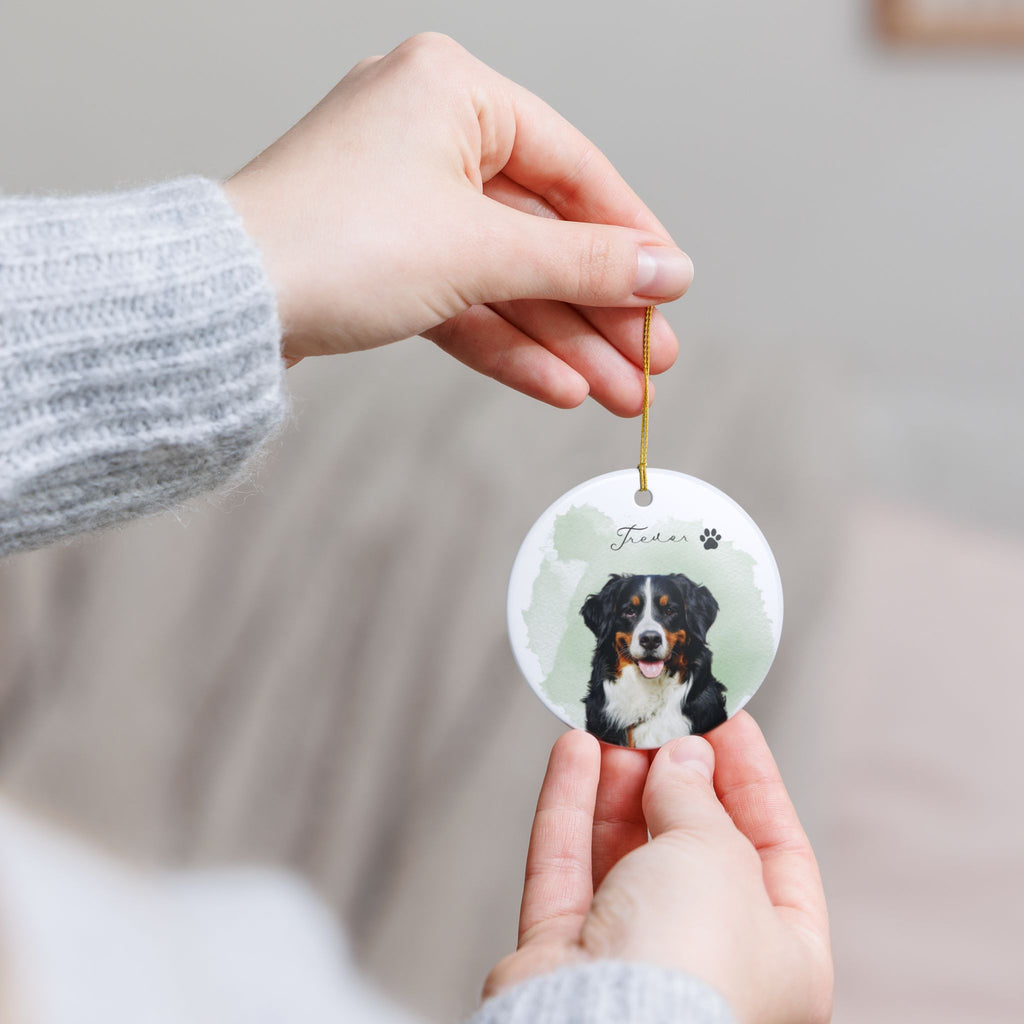 Custom Pet Photo Ornament Personalized, Dog Photo Ornament With Name, Pet Memorial Christmas Ornament, Custom Dog Gift