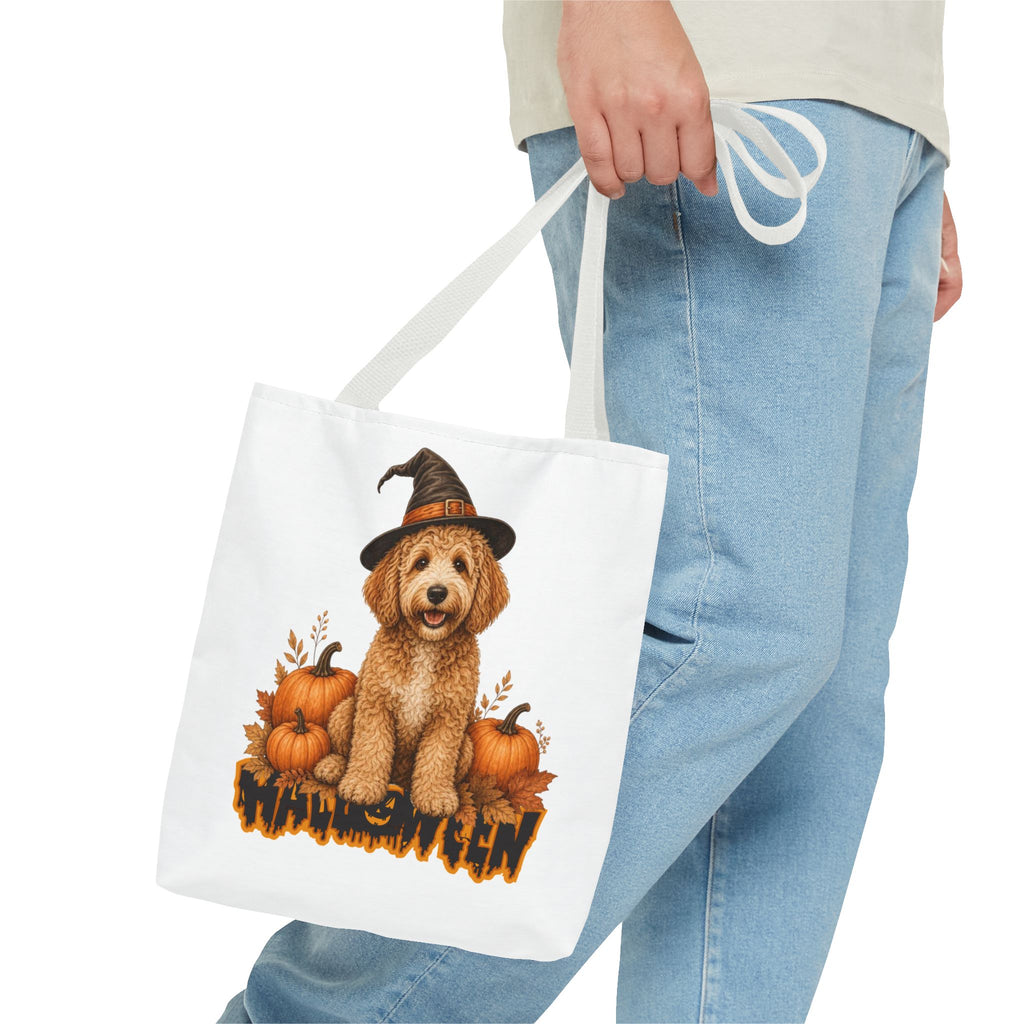 Halloween Pumpkin Dog Gift Dog Witch Tote Bag Witch Hat Dog Lover Tote Bag for Dog Moms Autumn Witch Dog Tote Bag Fall Dog Lover Tote Bag