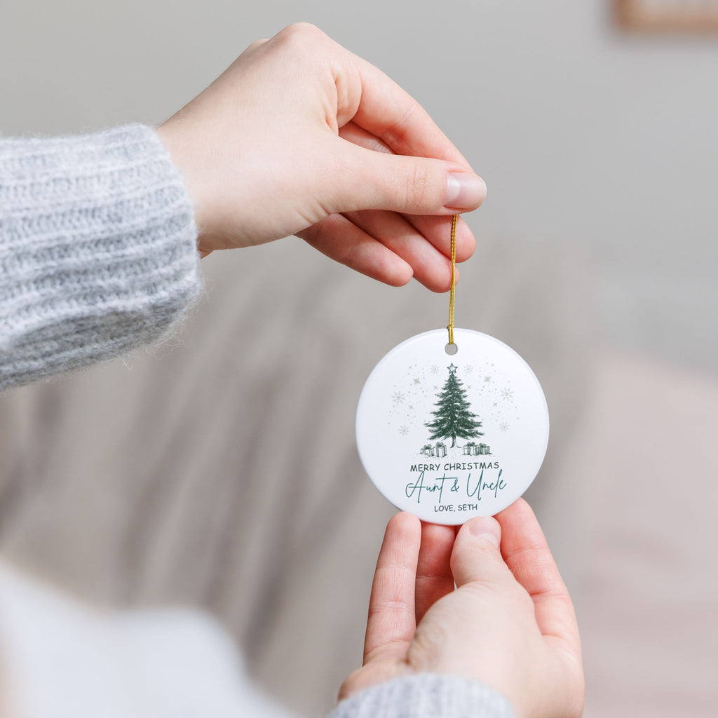 Personalized Auntie & Uncle Christmas Ornament | Custom Name Gift From Niece or Nephew
