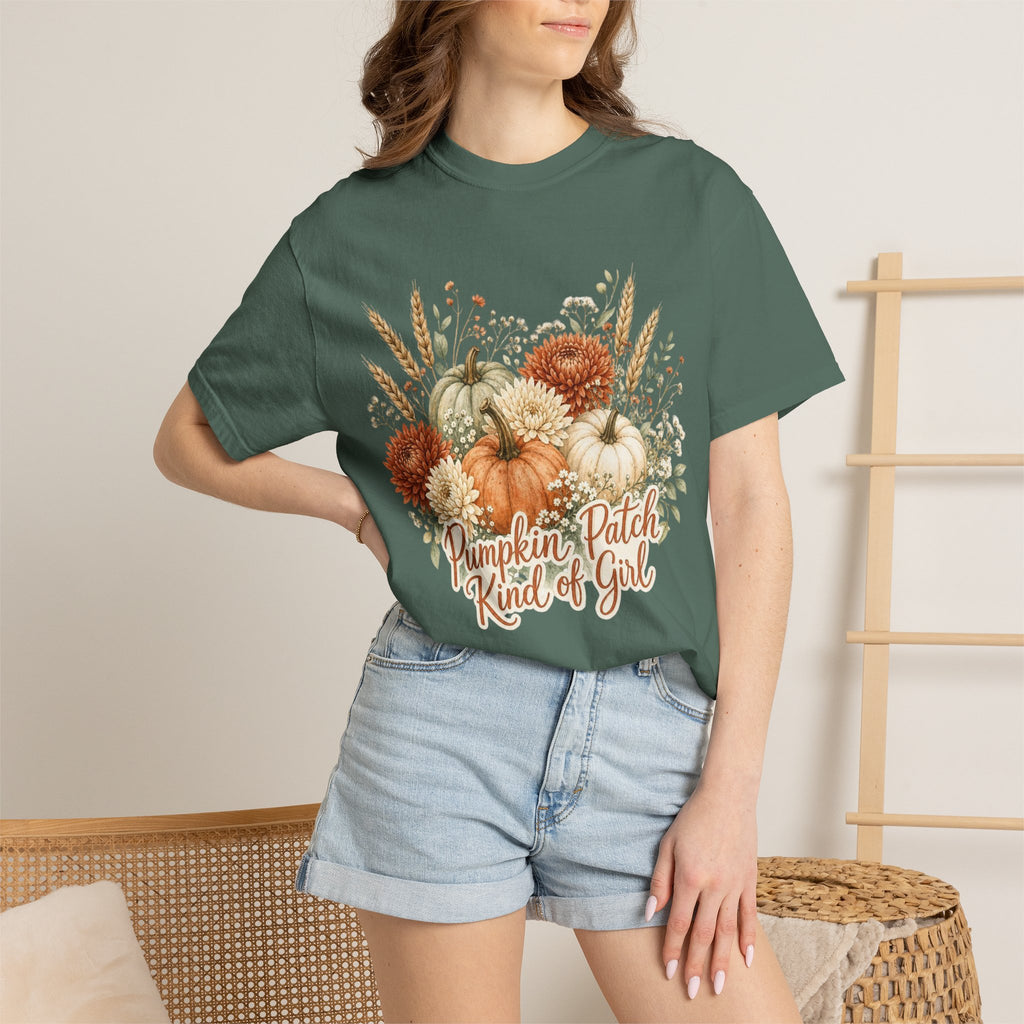 Pumpkin Patch Kind of Girl T-Shirt — Fall Floral Pumpkin Tee