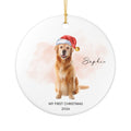 Personalized Dog Photo Ornament 2026 | Custom Pet Photo Christmas Ornament | Dog's First Christmas | Paw Print Tree Ornament