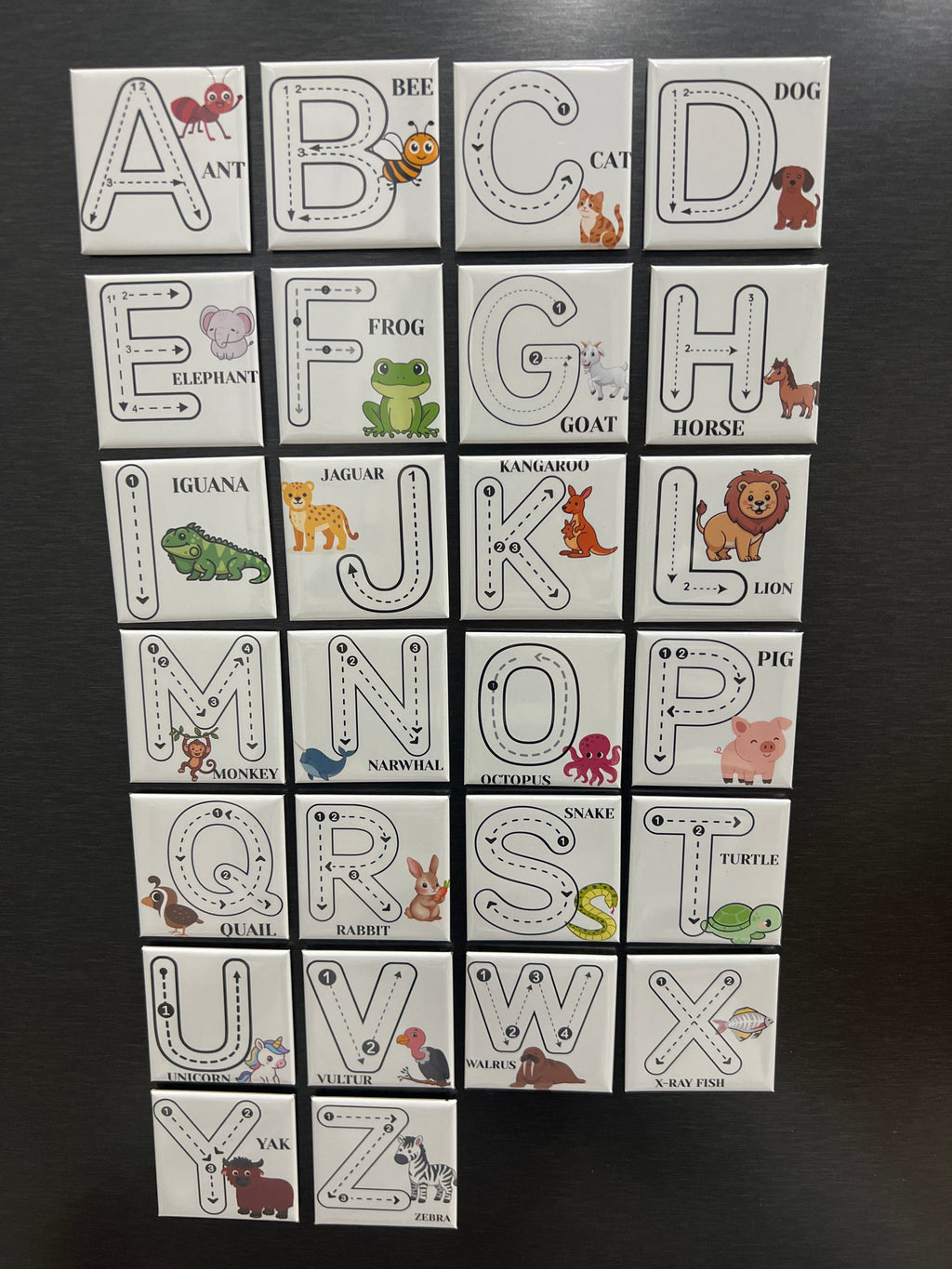 Kids Alphabet Tracing Photo Magnet – Colors & Dry-Erase Marker