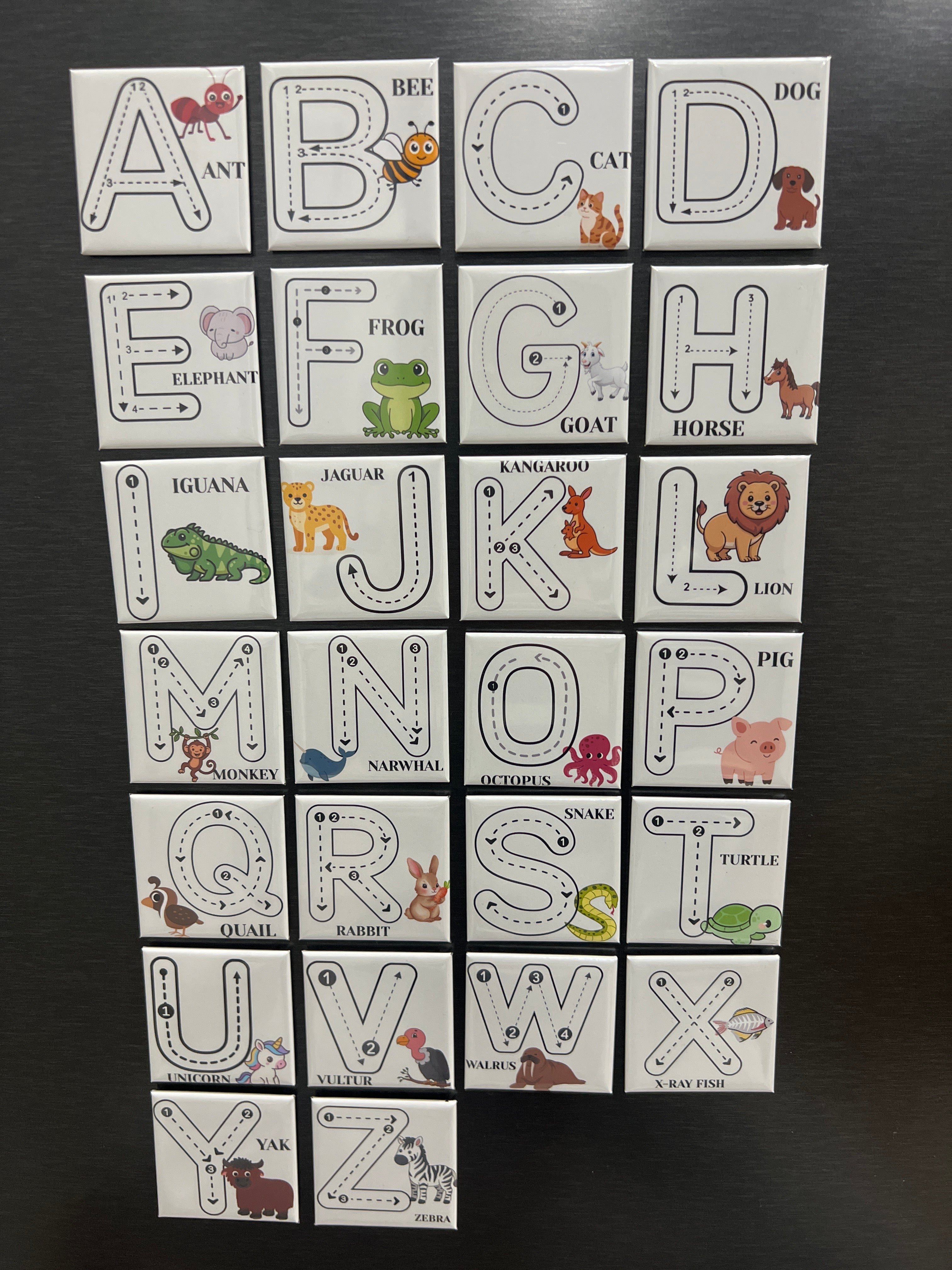Kids Alphabet Tracing Photo Magnet – Colors & Dry-Erase Marker