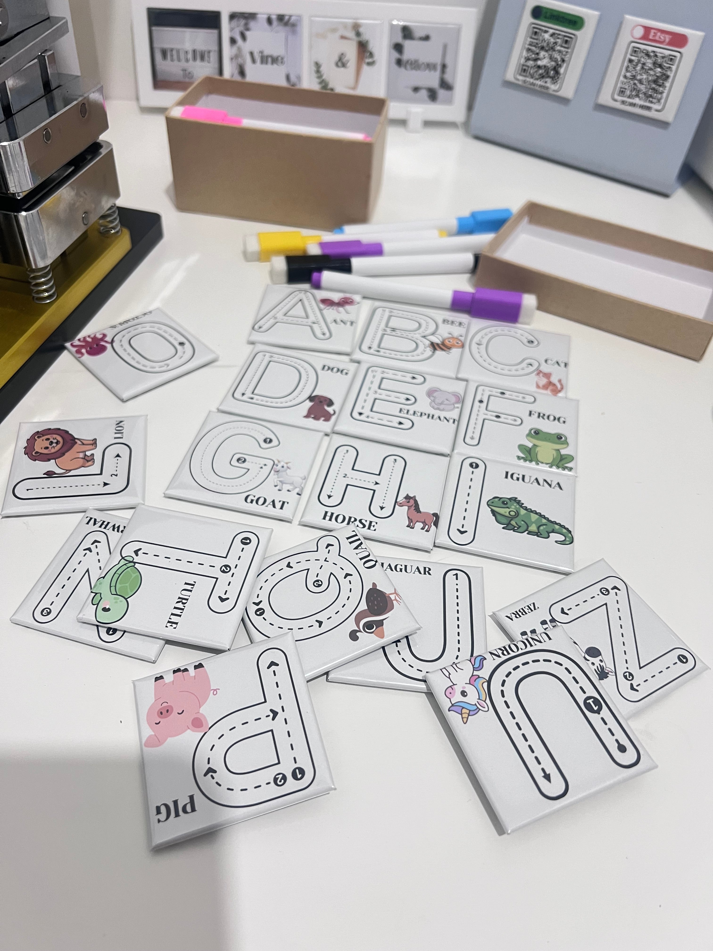 Kids Alphabet Tracing Photo Magnet – Colors & Dry-Erase Marker